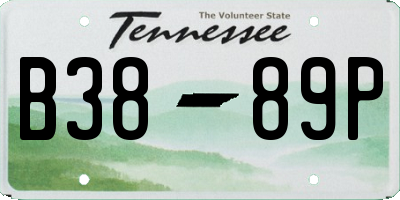 TN license plate B3889P