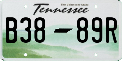 TN license plate B3889R