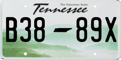 TN license plate B3889X