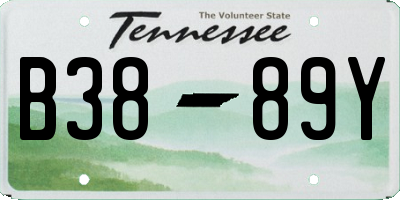 TN license plate B3889Y