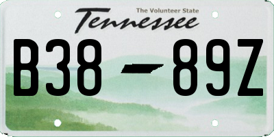TN license plate B3889Z