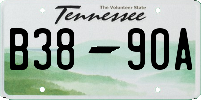 TN license plate B3890A