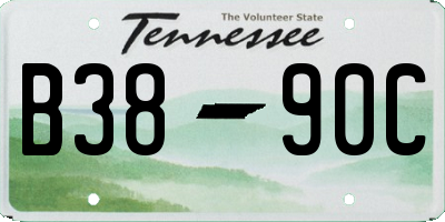 TN license plate B3890C