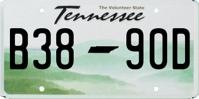 TN license plate B3890D