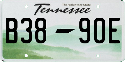 TN license plate B3890E