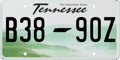 TN license plate B3890Z