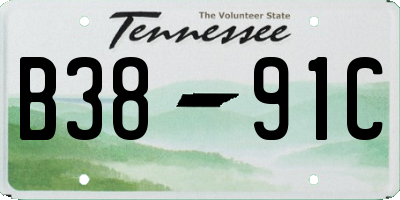 TN license plate B3891C