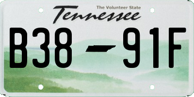 TN license plate B3891F