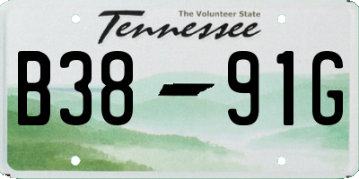 TN license plate B3891G