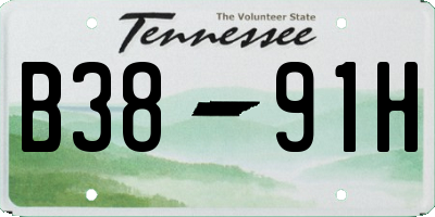 TN license plate B3891H