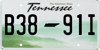 TN license plate B3891I