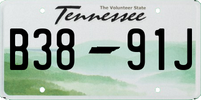 TN license plate B3891J