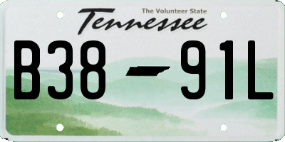 TN license plate B3891L