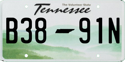 TN license plate B3891N