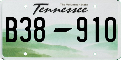 TN license plate B3891O