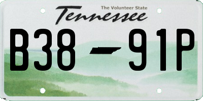 TN license plate B3891P