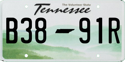 TN license plate B3891R