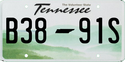 TN license plate B3891S