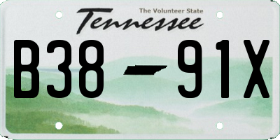 TN license plate B3891X