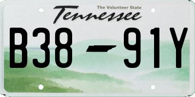 TN license plate B3891Y