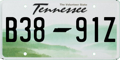 TN license plate B3891Z