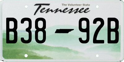 TN license plate B3892B