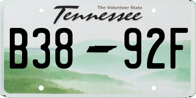 TN license plate B3892F