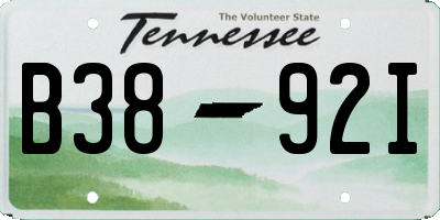TN license plate B3892I