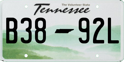 TN license plate B3892L