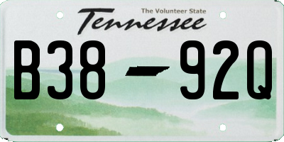 TN license plate B3892Q