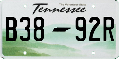 TN license plate B3892R