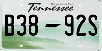 TN license plate B3892S
