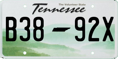 TN license plate B3892X