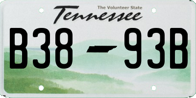 TN license plate B3893B