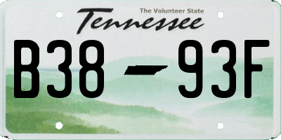 TN license plate B3893F