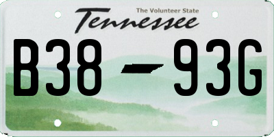 TN license plate B3893G