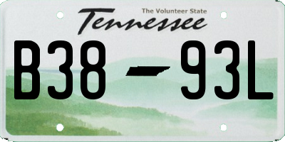 TN license plate B3893L