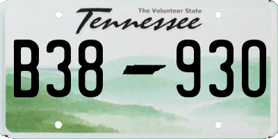 TN license plate B3893O