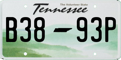 TN license plate B3893P