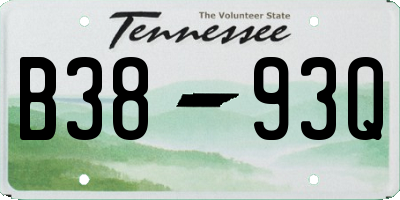 TN license plate B3893Q