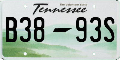 TN license plate B3893S