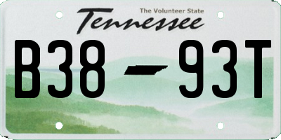 TN license plate B3893T