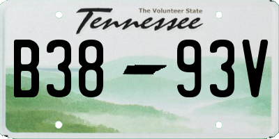 TN license plate B3893V