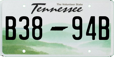 TN license plate B3894B