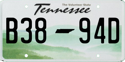 TN license plate B3894D