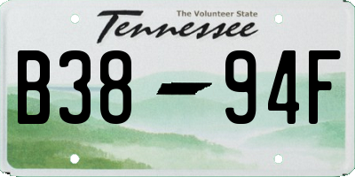 TN license plate B3894F