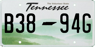 TN license plate B3894G