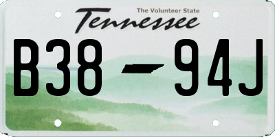 TN license plate B3894J