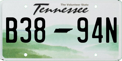 TN license plate B3894N