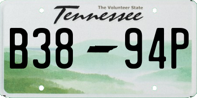 TN license plate B3894P